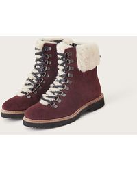 Monsoon - Barnes Suede Walking Boots Red - Lyst