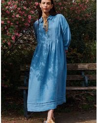 Monsoon - East Liza Linen Shirt Dress Blue - Lyst