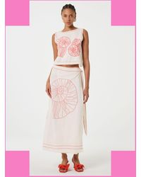 Monsoon - Fabienne Chapot Sine Shell Embroidered Wrap Skirt Ivory - Lyst