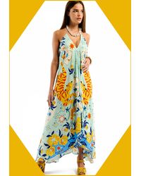 Monsoon - Wild Voila Tiger Print Backless Maxi Dress Blue - Lyst