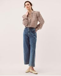 Monsoon - Hope Heart Print Blouse Brown - Lyst