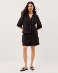Monsoon - Irina Lace Trim Shorts Black - Lyst