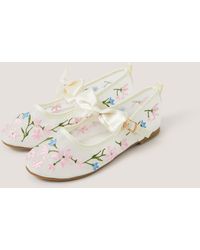 Monsoon - Floral Embroidered Mesh Ballet Flats Multi - Lyst