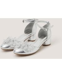 Monsoon - Closed-toe Diamanté Flower Heels Silver - Lyst