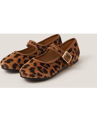 Monsoon - Leopard Print Strap Ballet Flats Brown - Lyst