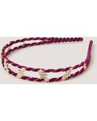 Monsoon - Ruby Floral Embellished Twisted Headband - Lyst