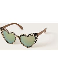 Monsoon - Heart-shape Leopard Print Sunglasses - Lyst