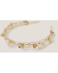 Monsoon - Flower & Pearl Metal Headband - Lyst