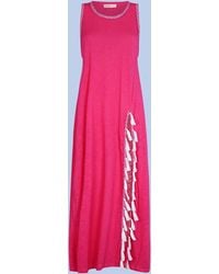 Monsoon - Pitusa Tassel Side Slit Maxi Beach Dress Pink - Lyst