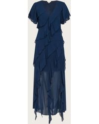 Monsoon - Renata Ruffle Maxi Dress Blue - Lyst