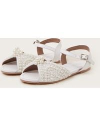 Monsoon - Pearly Strap Sandals Ivory - Lyst