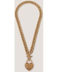 Monsoon - Heart Padlock T-bar Necklace - Lyst