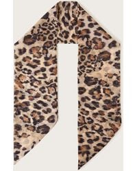 Monsoon - Leopard Print Hair Scarf Brown - Lyst