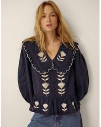 Monsoon - Talia Tulip Scallop Collar Top - Lyst