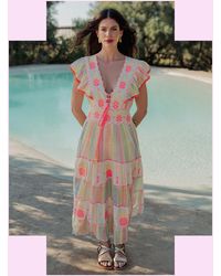 Monsoon - Piti Cuiti Pineapple Embroidered Maxi Dress White - Lyst