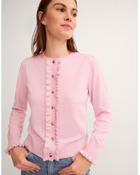 Monsoon - Ruby Frill Cardigan Pink - Lyst