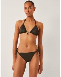 Monsoon - Mia Glitter Tie-side Bikini Bottoms Black - Lyst