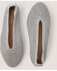 Monsoon - Alma Knitted Ballet Flats Silver - Lyst