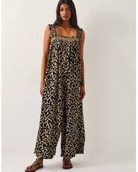 Monsoon - Ania Geometric Print Jumpsuit Black - Lyst