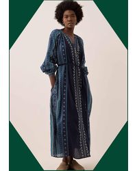 Monsoon - East Gabriette V-neck Floral Print Maxi Dress Blue - Lyst