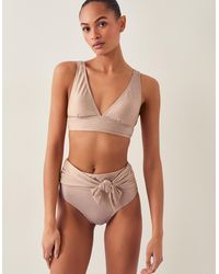 Monsoon - Kiki Glitter High Waist Bikini Bottom Gold - Lyst