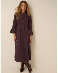 Monsoon - Valerie Corduroy Midi Dress Brown - Lyst