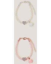 Monsoon - 2-pack Heart & Rose Tube Bracelets - Lyst