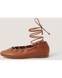 Monsoon - Grace Ghillie Flats Tan - Lyst