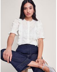 Monsoon - Iris Embroidered Blouse White - Lyst