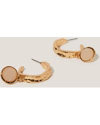 Monsoon - Gem Drop Hammered Hoop Earrings - Lyst
