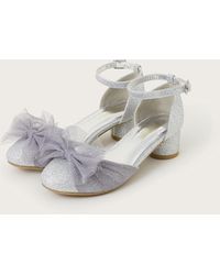 Monsoon - Net Bow Two-part Heels Silver - Lyst