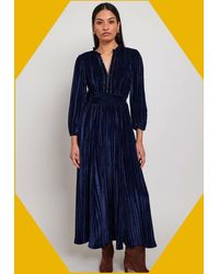 Monsoon - East Velvet Maxi Dress Blue - Lyst