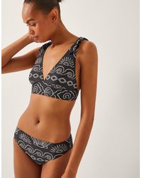 Monsoon - Macie Shell Print Bikini Bottoms Black - Lyst
