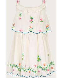 Monsoon - Baby Floral Embroidered Dress White - Lyst