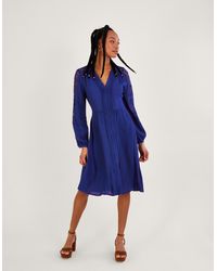 Monsoon - Hope Lace Trim Dress With Lenzingtm Ecoverotm Blue - Lyst