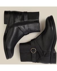 Monsoon - Elie Leather Ankle Boots Black - Lyst