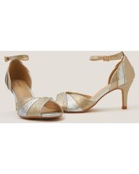 Monsoon - Meg Metallic Two Tone Heels Gold - Lyst