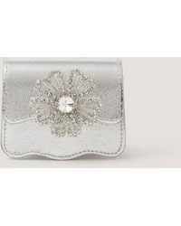 Monsoon - Mini Diamanté Flower Metallic Bag - Lyst