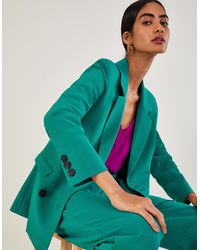 Monsoon - Madelyn Double Breasted Jacket Green - Lyst