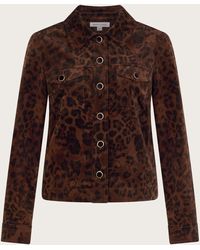 Monsoon - Aida Leopard Print Crop Jacket Brown - Lyst