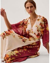 Monsoon - Parrie Floral Midi Wrap Dress - Lyst
