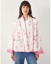 Monsoon - East Millie Floral Print Quilted Jacket Pink - Lyst