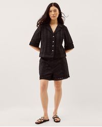 Monsoon - Irina Lace Trim Shorts Black - Lyst
