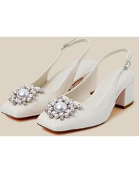 Monsoon - Wynn Pearl Slingback Heels Ivory - Lyst