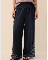 Monsoon - East Carita Hand-embroidered Trousers Blue - Lyst