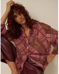 Monsoon - Melinda Ruffle Check Shirt Pink - Lyst
