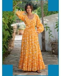 Monsoon - La Galeria Elefante Jodie Flamenco Maxi Dress Orange - Lyst