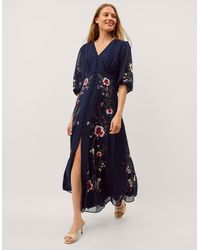 Monsoon - Emi Embroidered Maxi Dress - Lyst
