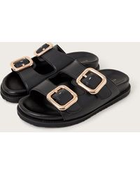 Monsoon - Wendy Double Strap Buckle Sandals Black - Lyst