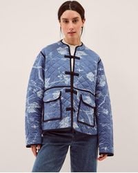 Monsoon - Jayda Print Quilted Jacket - Lyst